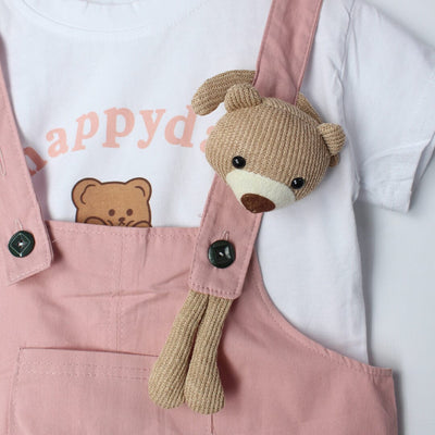 Sizzling Peach Themed 2Pc Little Kids Dangri Set Dangri Set Iluvlittlepeople 