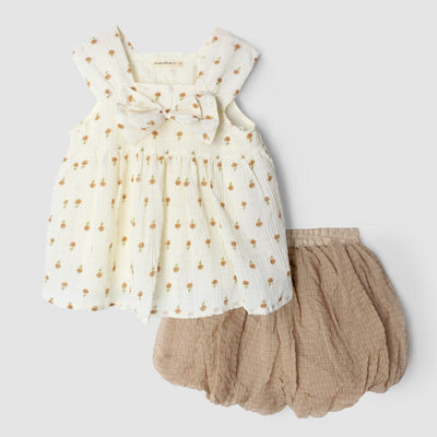 Stylish Beige Themed Girls 2Pc Set 2Pc Girls Iluvlittlepeople 3-6 Months Beige Summer