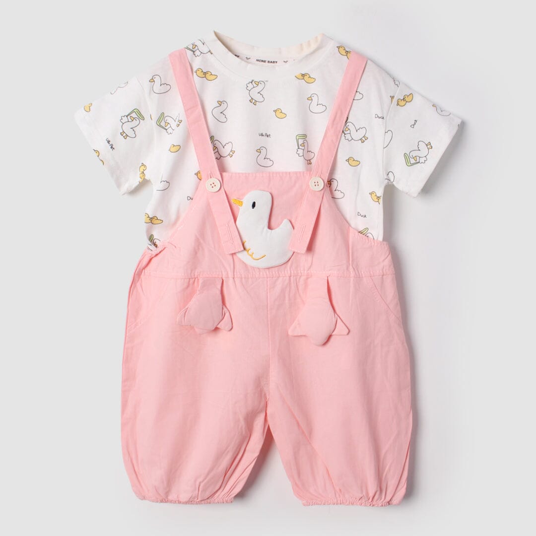 Desire Pink Themed 2Pc Little Kids Dangri Set Dangri Set Iluvlittlepeople 9-12 Months Summer Pink