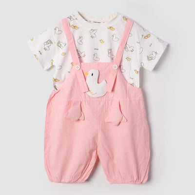 Desire Pink Themed 2Pc Little Kids Dangri Set Dangri Set Iluvlittlepeople 9-12 Months Summer Pink