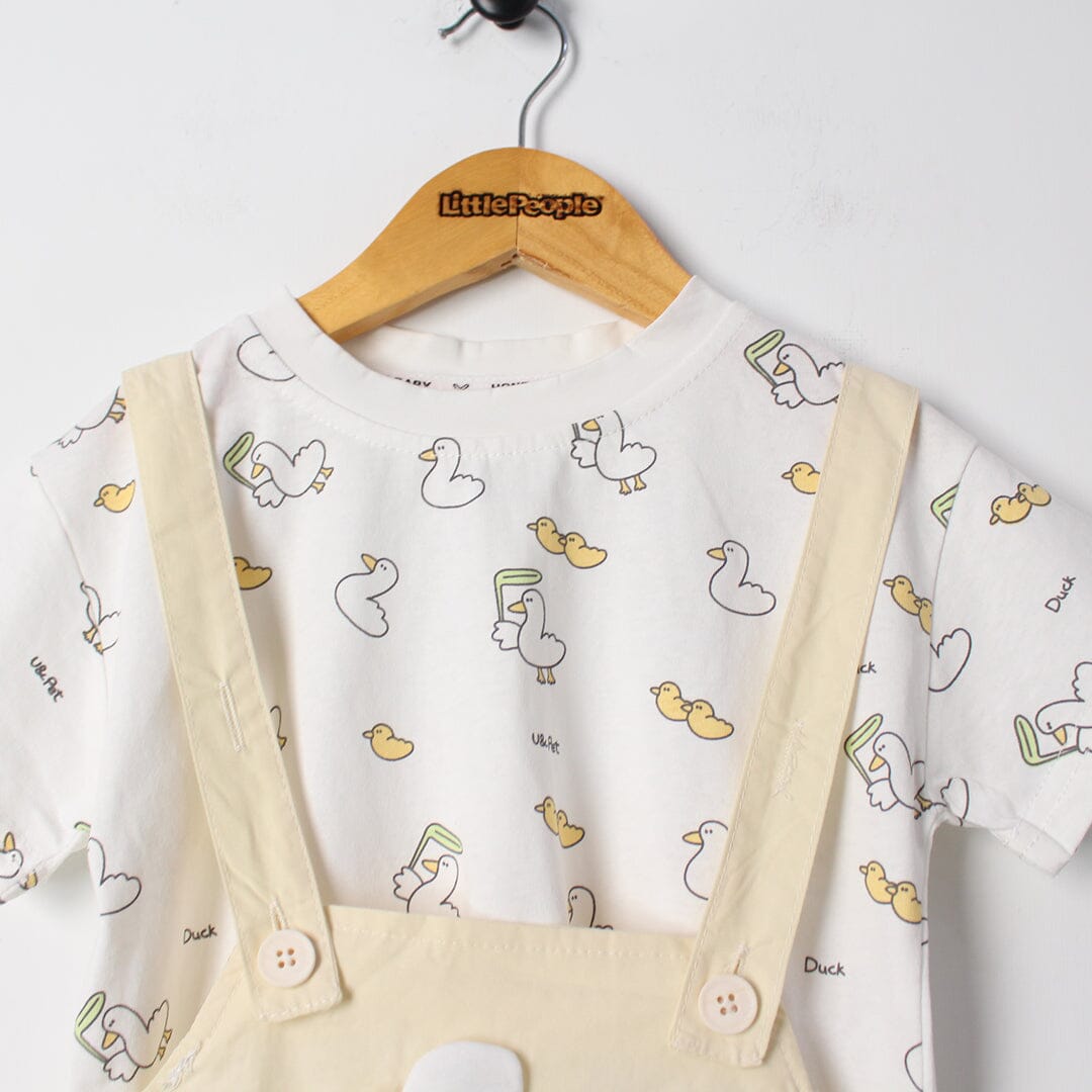 Stylish Off White Themed 2Pc Little Kids Dangri Set Dangri Set Iluvlittlepeople 