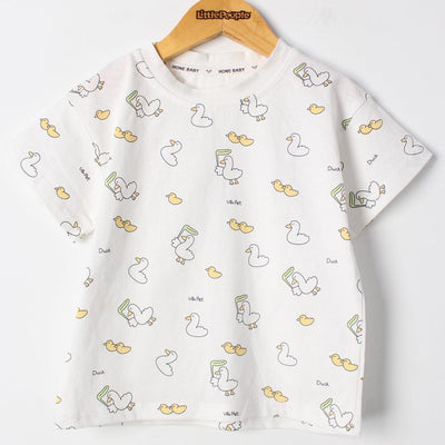 Stylish Off White Themed 2Pc Little Kids Dangri Set Dangri Set Iluvlittlepeople 