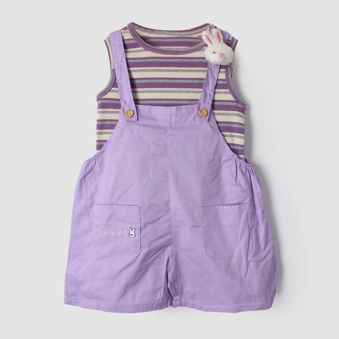 Urge Purple Themed 2Pc Little Kids Dangri Set Dangri Set Iluvlittlepeople 9-12 Months Summer Purple