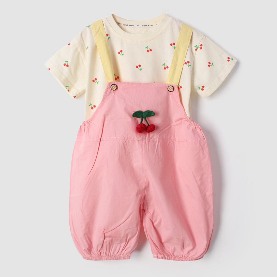 Desire Pink Themed 2Pc Little Kids Dangri Set Dangri Set Iluvlittlepeople 9-12 Months Summer Pink