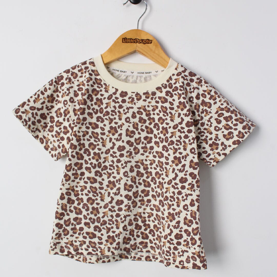 Modern Brown Themed 2Pc Little Kids Dangri Set Dangri Set Iluvlittlepeople 