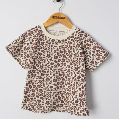 Modern Brown Themed 2Pc Little Kids Dangri Set Dangri Set Iluvlittlepeople 