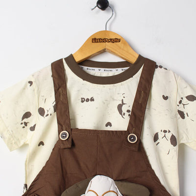 Stylish Brown Themed 2Pc Little Kids Dangri Set Dangri Set Iluvlittlepeople 