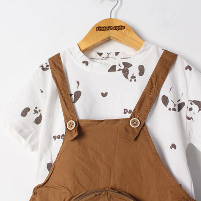 Kink Brown Themed 2Pc Little Kids Dangri Set Dangri Set Iluvlittlepeople 