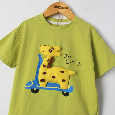 Fancy Green Themed 2Pc Little Kids Dangri Set Dangri Set Iluvlittlepeople 