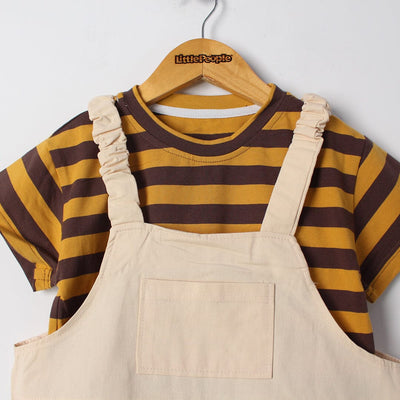 Modern Brown Themed 2Pc Little Kids Dangri Set Dangri Set Iluvlittlepeople 