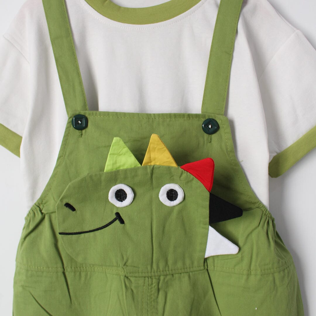 Fancy Green Themed 2Pc Little Kids Dangri Set Dangri Set Iluvlittlepeople 