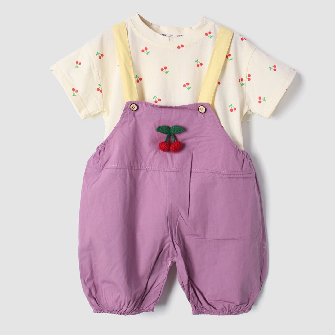 Inspire Purple Themed 2Pc Little Kids Dangri Set Dangri Set Iluvlittlepeople 9-12 Months Summer Purple
