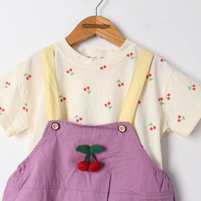 Inspire Purple Themed 2Pc Little Kids Dangri Set Dangri Set Iluvlittlepeople 