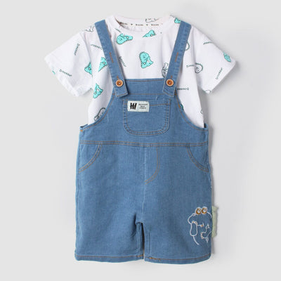 Admire Blue Themed 2Pc Little Kids Dangri Set Dangri Set Iluvlittlepeople 9-12 Months Summer Blue