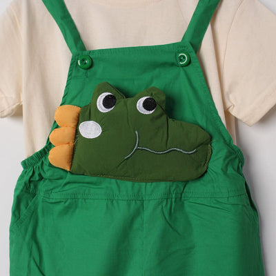 Urge Green Themed 2Pc Little Kids Dangri Set Dangri Set Iluvlittlepeople 