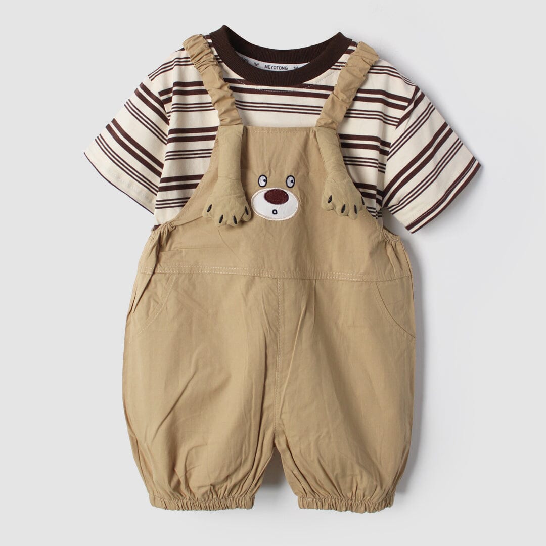 Desire Beige Themed 2Pc Little Kids Dangri Set Dangri Set Iluvlittlepeople 9-12 Months Summer Beige