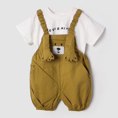 Kink Green Themed 2Pc Little Kids Dangri Set Dangri Set Iluvlittlepeople 9-12 Months Summer Green