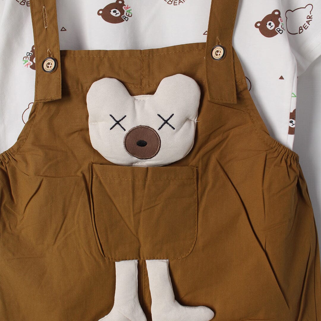 Modern Brown Themed 2Pc Little Kids Dangri Set Dangri Set Iluvlittlepeople 
