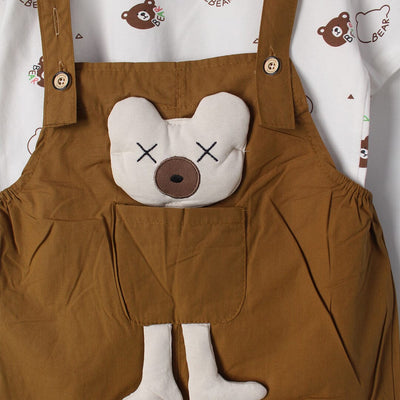 Modern Brown Themed 2Pc Little Kids Dangri Set Dangri Set Iluvlittlepeople 