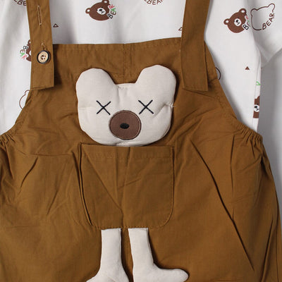 Modern Brown Themed 2Pc Little Kids Dangri Set Dangri Set Iluvlittlepeople 