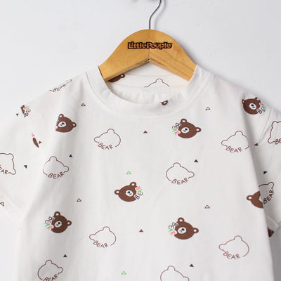 Modern Brown Themed 2Pc Little Kids Dangri Set Dangri Set Iluvlittlepeople 