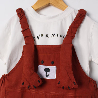 Modern Maroon Themed 2Pc Little Kids Dangri Set Dangri Set Iluvlittlepeople 