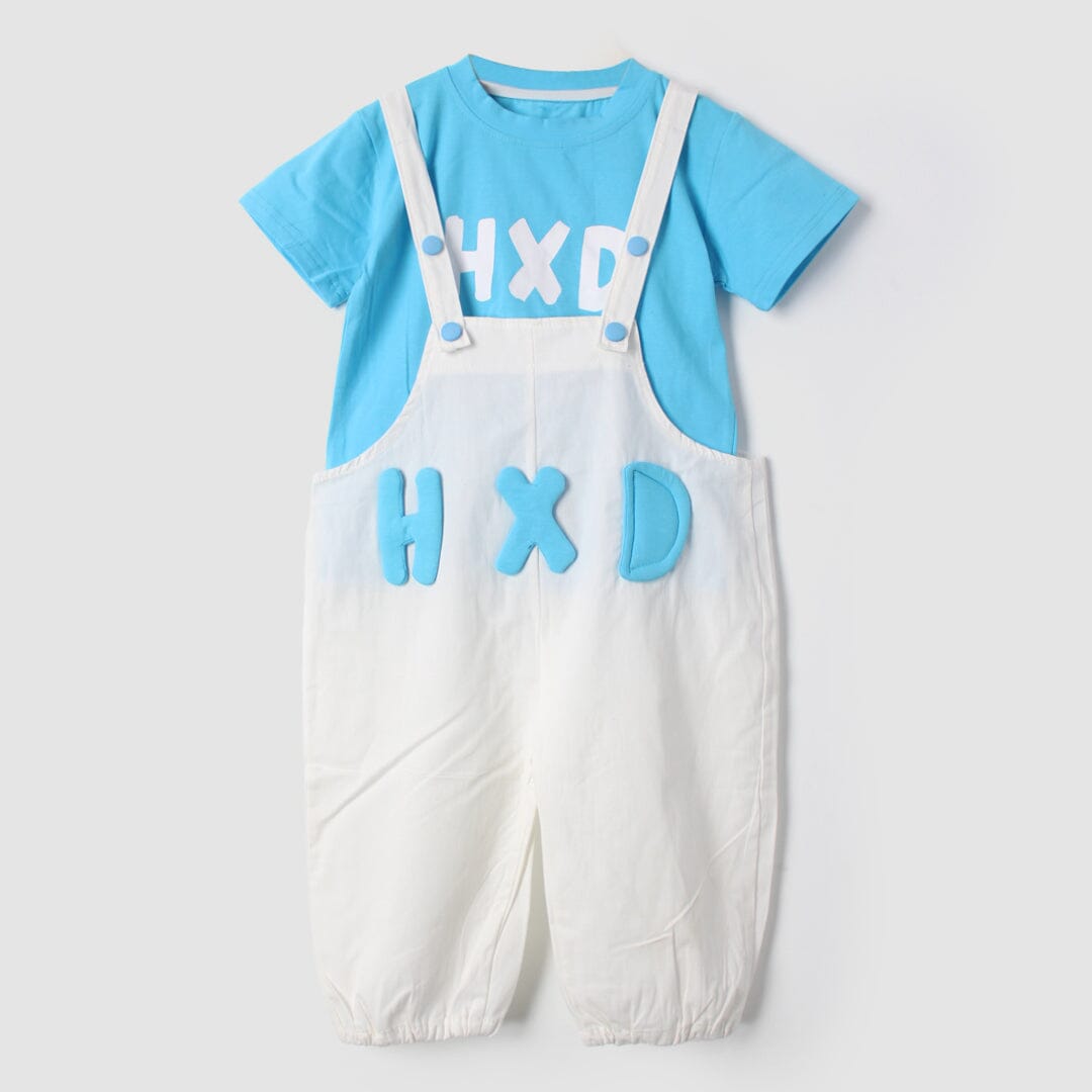 Admire Blue Themed 2Pc Little Kids Dangri Set Dangri Set Iluvlittlepeople 6-9 Months Summer Blue