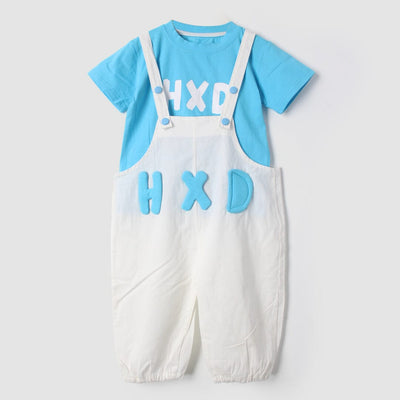 Admire Blue Themed 2Pc Little Kids Dangri Set Dangri Set Iluvlittlepeople 6-9 Months Summer Blue