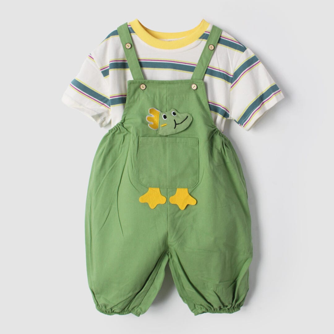 Urge Green Themed 2Pc Little Kids Dangri Set Dangri Set Iluvlittlepeople 9-12 Months Summer Green