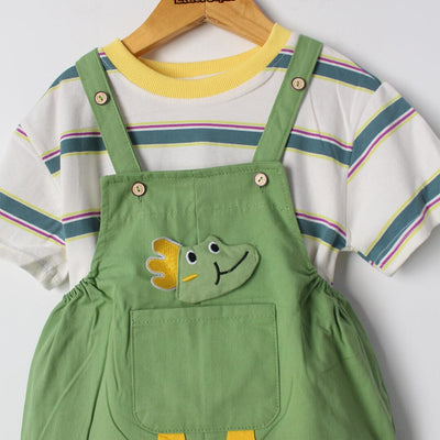 Urge Green Themed 2Pc Little Kids Dangri Set Dangri Set Iluvlittlepeople 