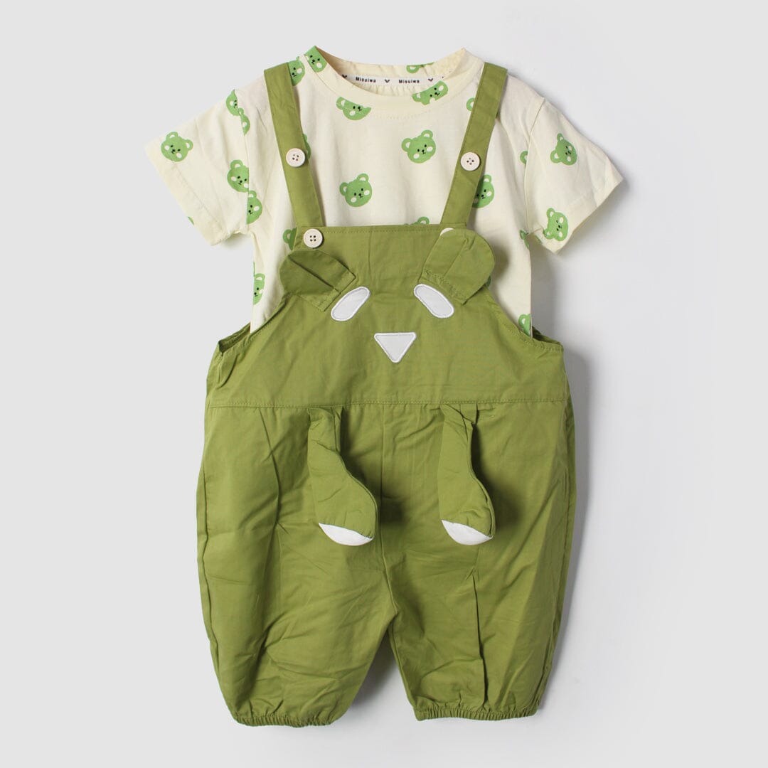 Urge Green Themed 2Pc Little Kids Dangri Set Dangri Set Iluvlittlepeople 9-12 Months Summer Green