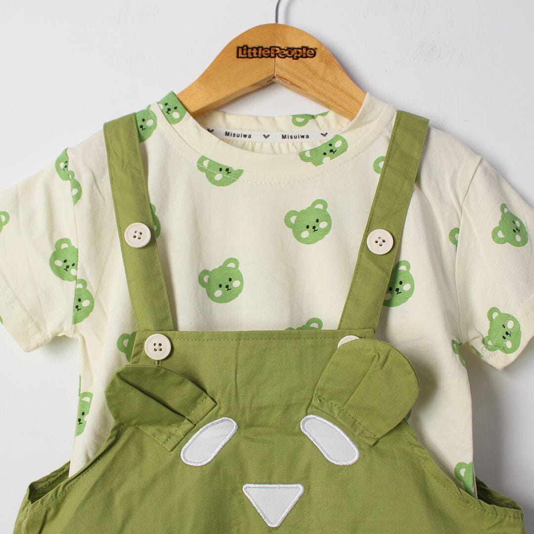 Urge Green Themed 2Pc Little Kids Dangri Set Dangri Set Iluvlittlepeople 