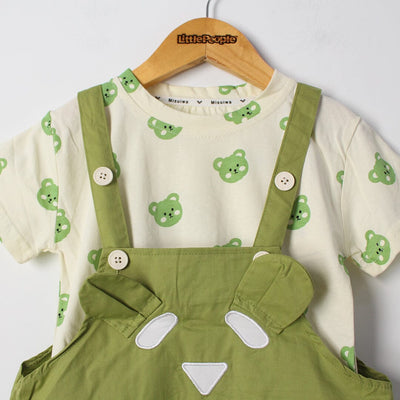 Urge Green Themed 2Pc Little Kids Dangri Set Dangri Set Iluvlittlepeople 
