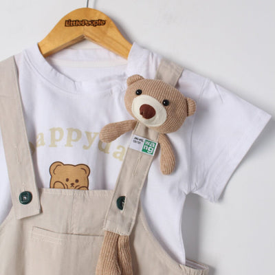 Stylish Beige Themed 2Pc Little Kids Dangri Set Dangri Set Iluvlittlepeople 