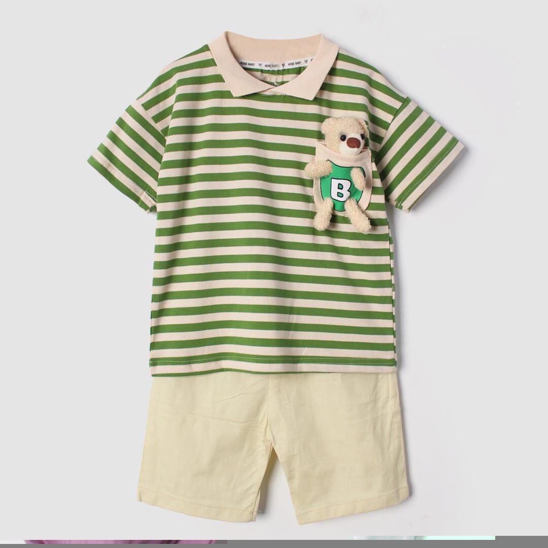 Kink Green Themed 2Pc Little Kids Dangri Set Dangri Set Iluvlittlepeople 9-12 Months Summer Green