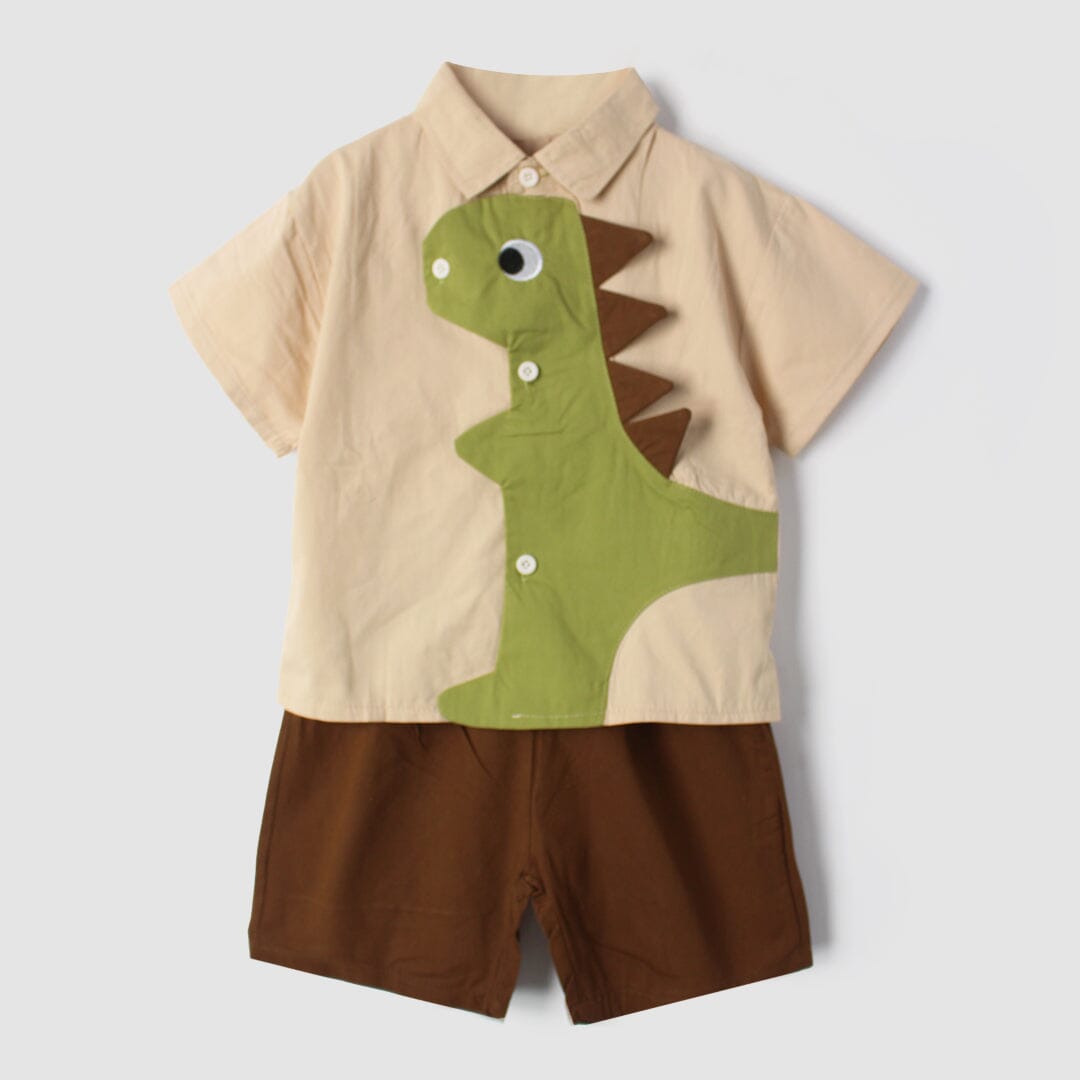 Desire Beige Themed 2Pc Little Kids Dangri Set Dangri Set Iluvlittlepeople 9-12 Months Summer Beige
