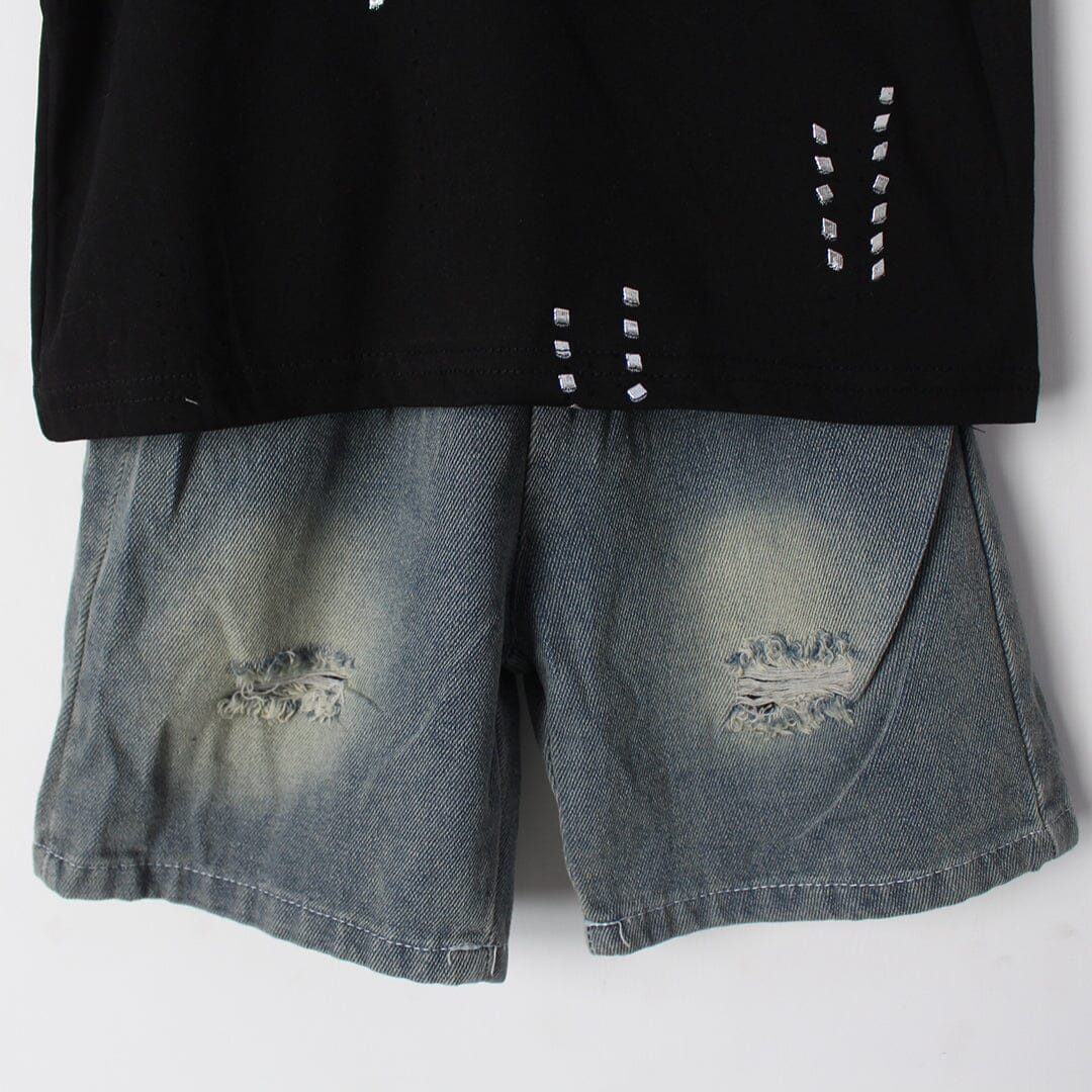 Admire Black Themed 2Pc Little Kids Dangri Set Dangri Set Iluvlittlepeople 