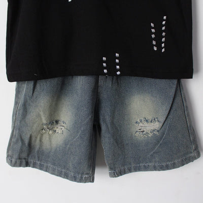 Admire Black Themed 2Pc Little Kids Dangri Set Dangri Set Iluvlittlepeople 