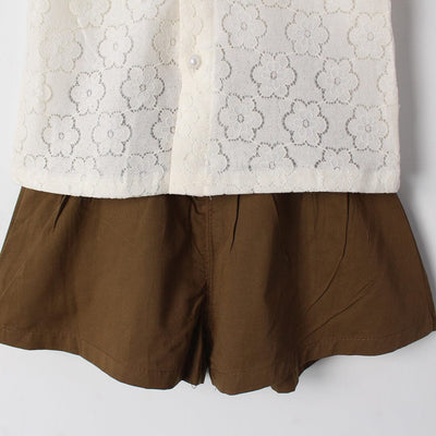 Modern Off White Themed 2Pc Little Girls Dangri Set Dangri Set Iluvlittlepeople 