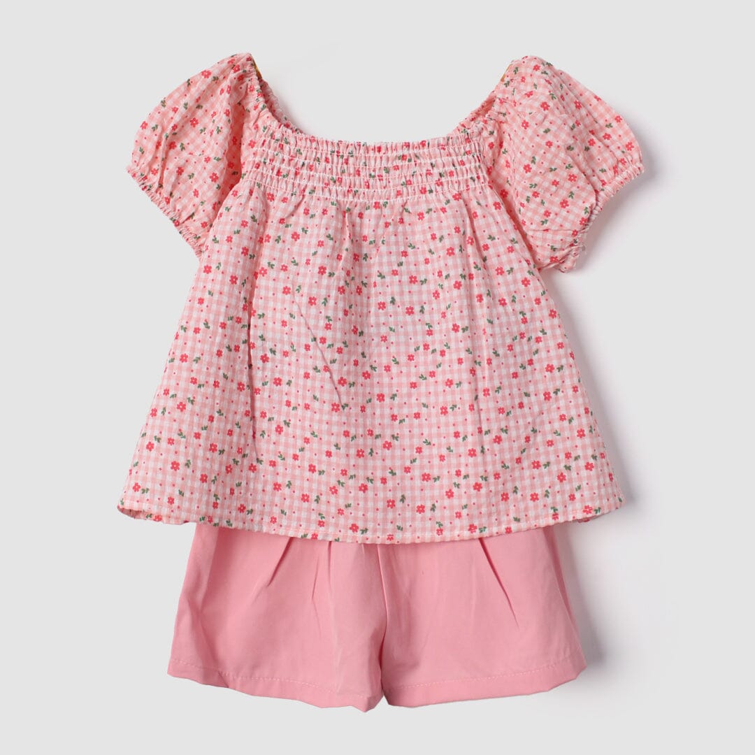 Kink Pink Themed 2Pc Little Girls Dangri Set Dangri Set Iluvlittlepeople 9-12 Months Summer Pink