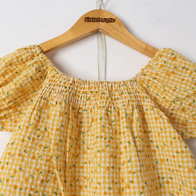 Fine Yellow Themed 2Pc Little Girls Dangri Set Dangri Set Iluvlittlepeople 