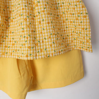 Fine Yellow Themed 2Pc Little Girls Dangri Set Dangri Set Iluvlittlepeople 