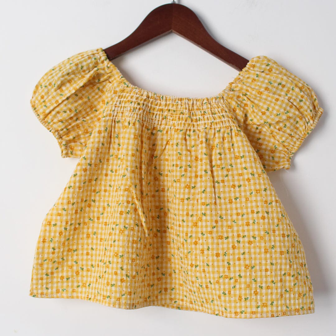 Fine Yellow Themed 2Pc Little Girls Dangri Set Dangri Set Iluvlittlepeople 