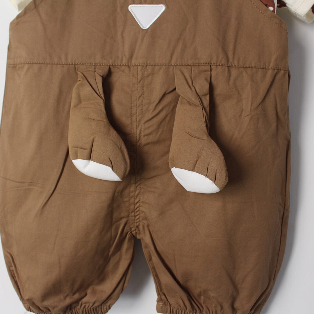 Modern Brown Themed 2Pc Little Kids Dangri Set Dangri Set Iluvlittlepeople 