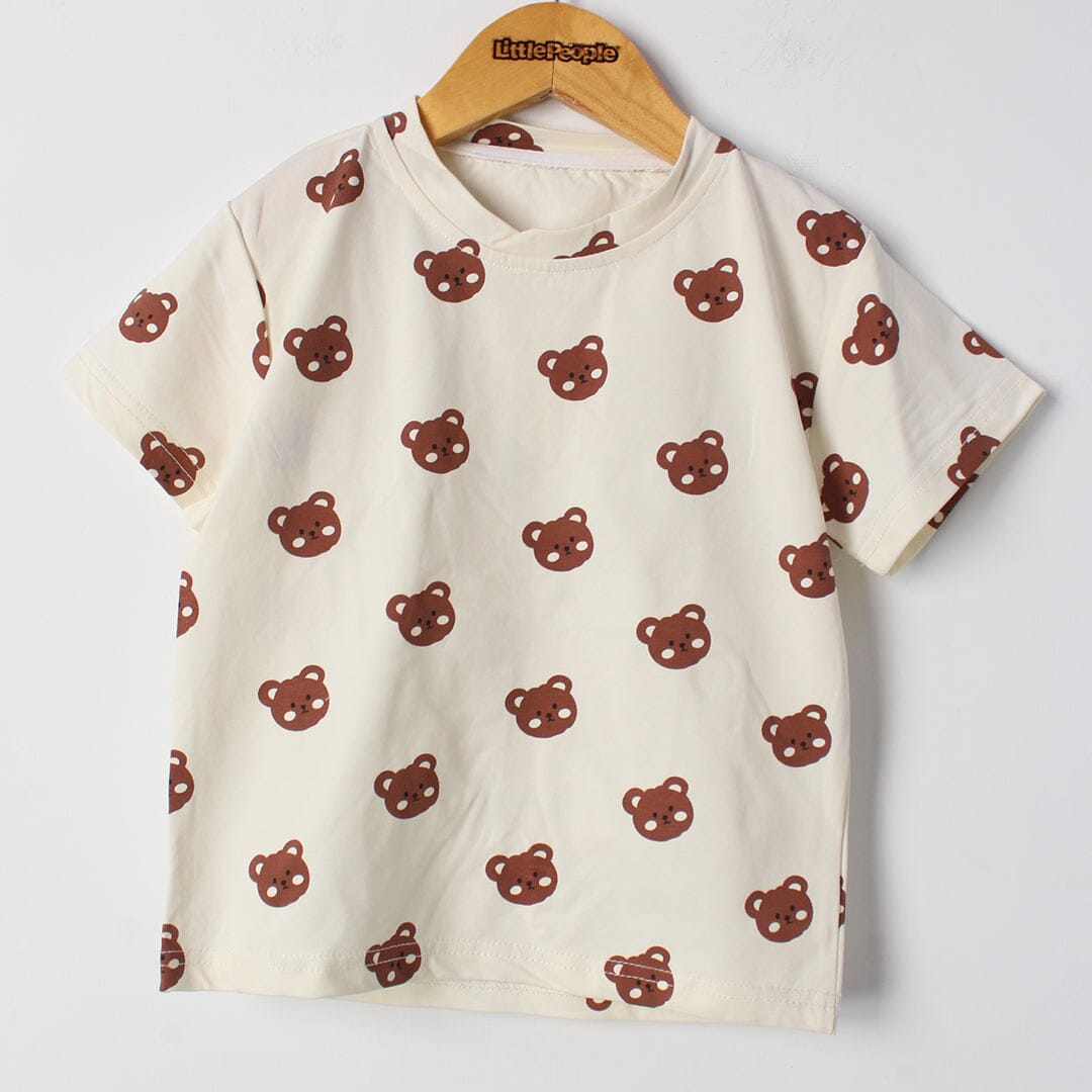 Modern Brown Themed 2Pc Little Kids Dangri Set Dangri Set Iluvlittlepeople 