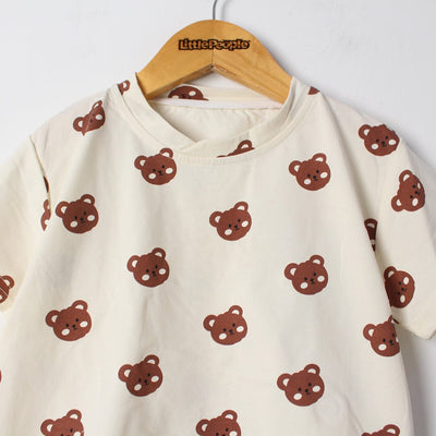 Modern Brown Themed 2Pc Little Kids Dangri Set Dangri Set Iluvlittlepeople 