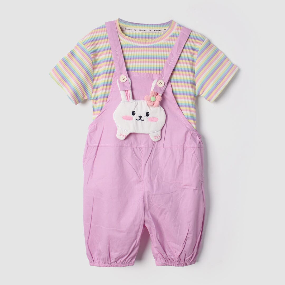 Kindle Purple Themed 2Pc Little Kids Dangri Set Dangri Set Iluvlittlepeople 9-12 Months Summer Purple
