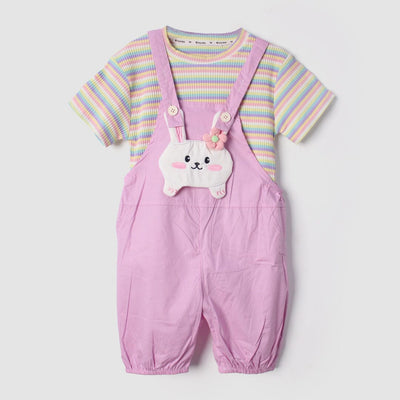 Kindle Purple Themed 2Pc Little Kids Dangri Set Dangri Set Iluvlittlepeople 9-12 Months Summer Purple