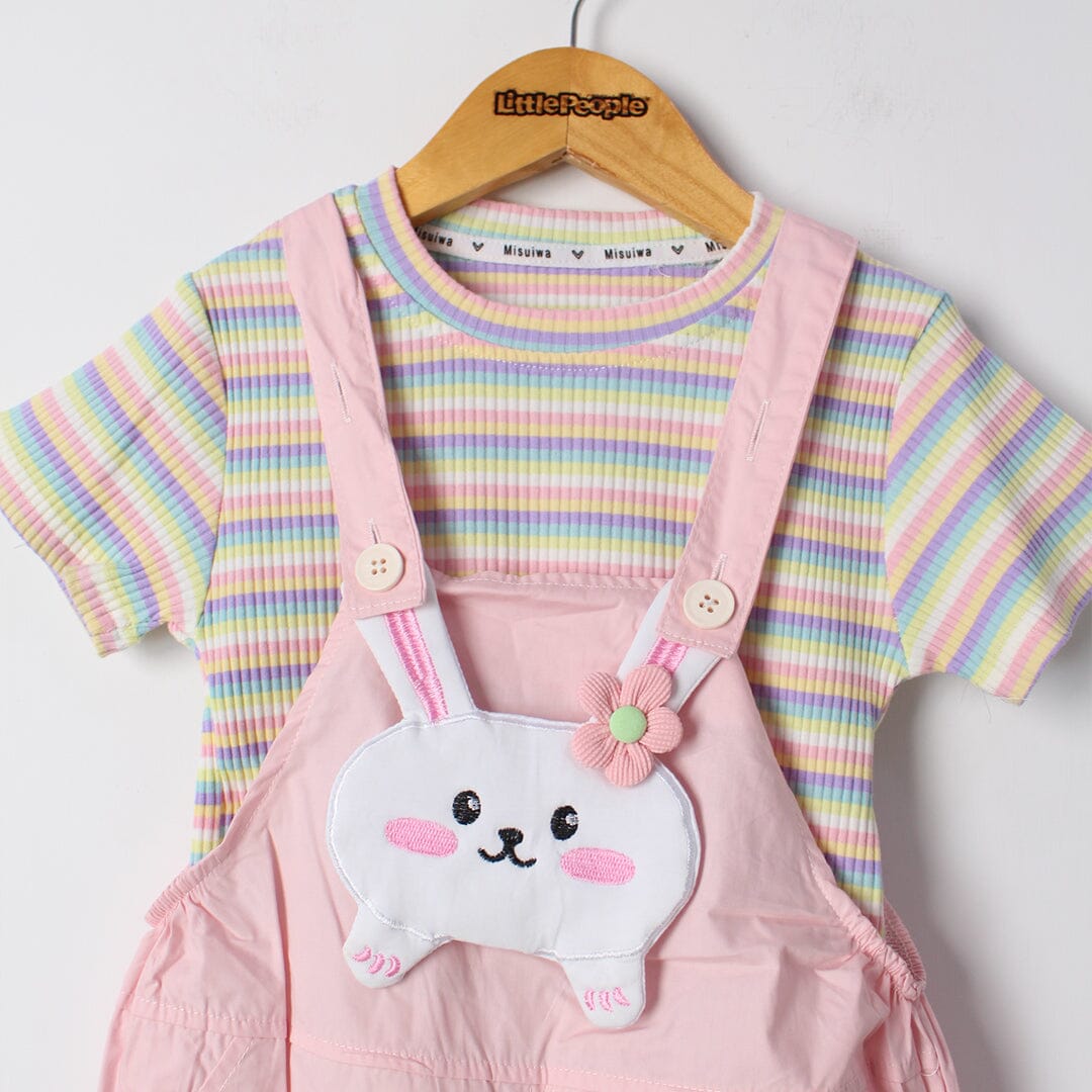 Sweet Pink Themed 2Pc Little Kids Dangri Set Dangri Set Iluvlittlepeople 