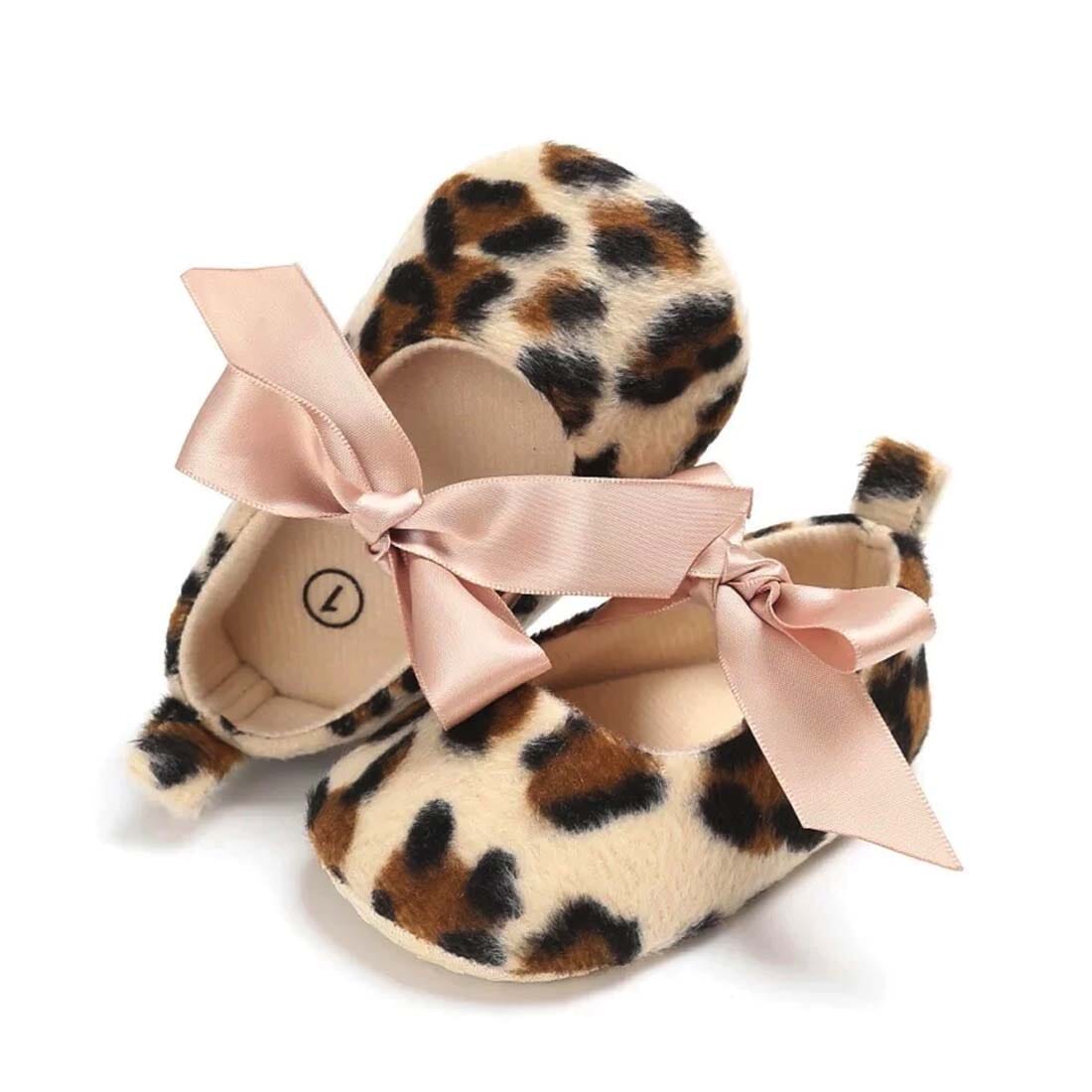 Baby Girl Ballet Flats - Leopard Design Shoes Iluvlittlepeople 